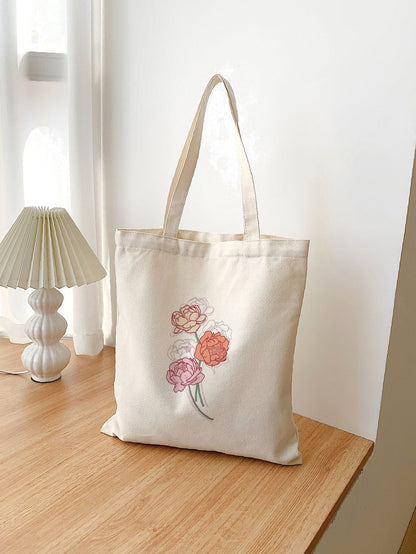 binfenxie - Floral Print Shopper Bag  - Women Tote Bags