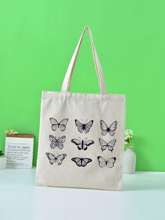 binfenxie - Butterfly Pattern Shopper Bags  - Women Tote Bags