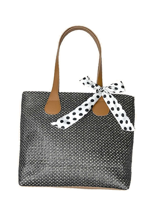 binfenxie - Bow Decor Large Capacity Tote Bag  - Women Tote Bags