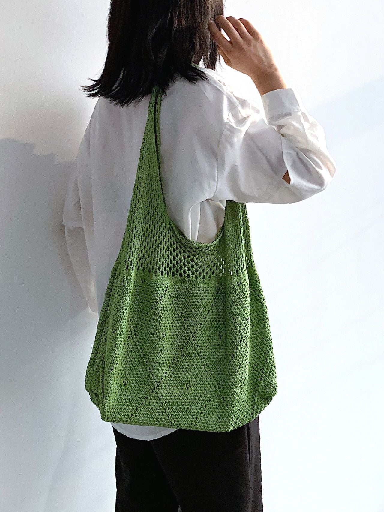 binfenxie - Minimalist Knitting Design Shopper Bag  - Women Tote Bags