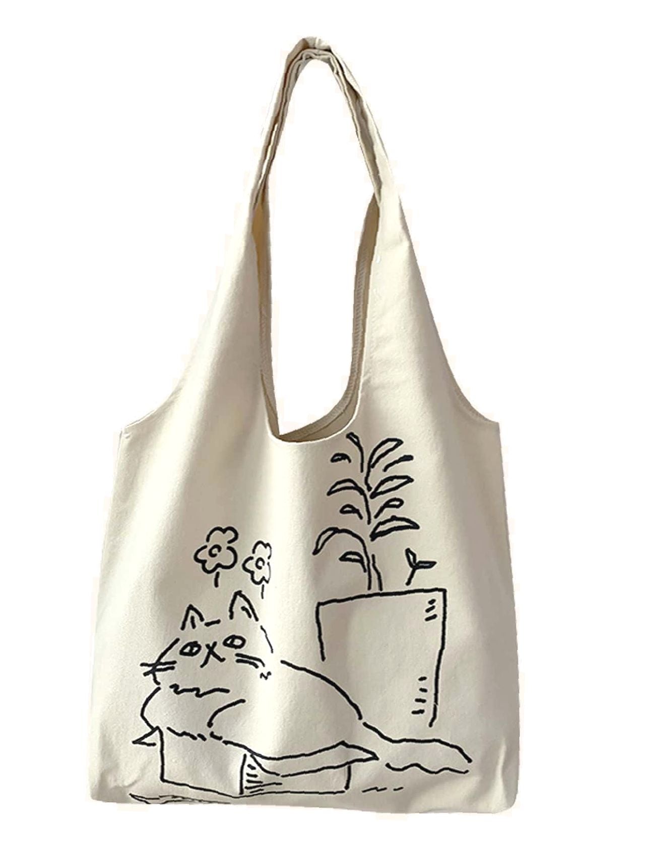 binfenxie - Cartoon Graphic Shopper Bag  - Women Tote Bags