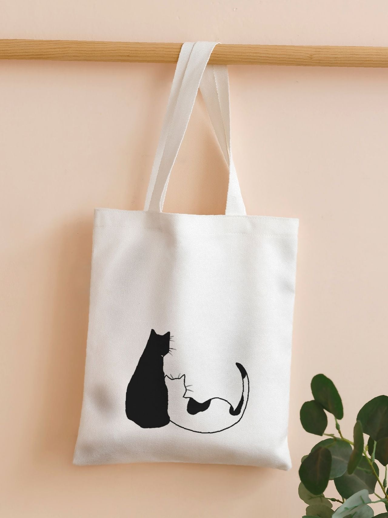 binfenxie - Cartoon Cat Graphic Shopper Bag  - Women Tote Bags