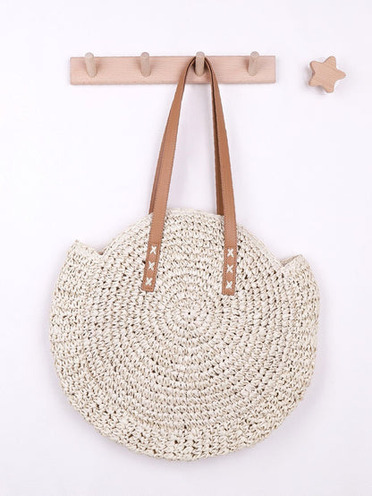 binfenxie - Minimalist Round Straw Bag  - Women Tote Bags