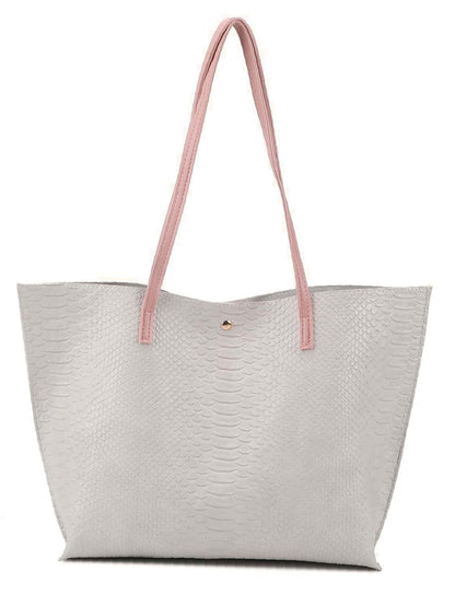 binfenxie - Metallic Pebble Embossed Tassel Decor Tote Bag  - Women Tote Bags