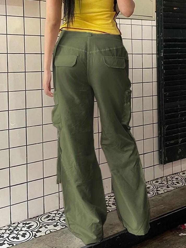 Low Rise Side Zip Up Cargo Pants