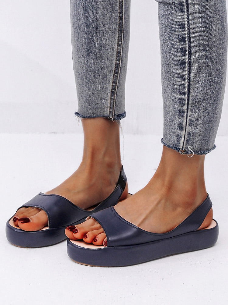 PU Leather Open-toe Sandals