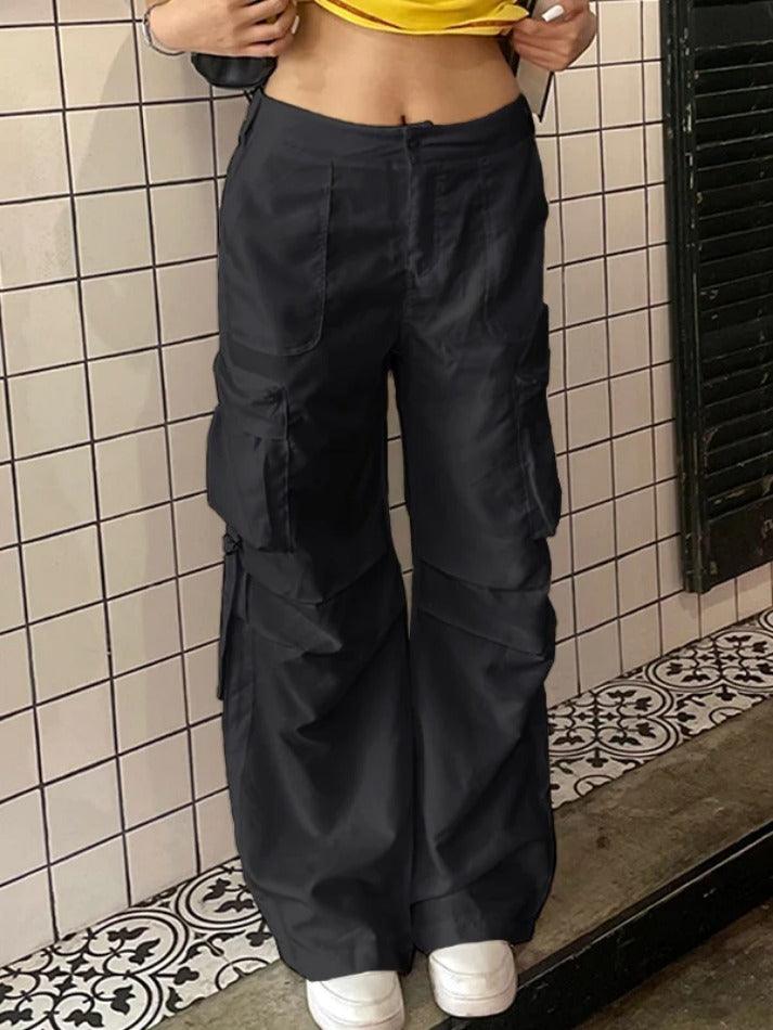 Low Rise Side Zip Up Cargo Pants