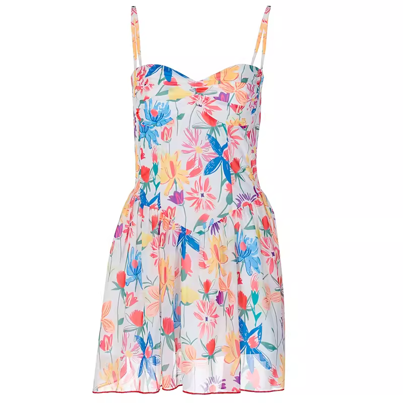 Fashionable Floral Print Suspender Dress  HOT1404