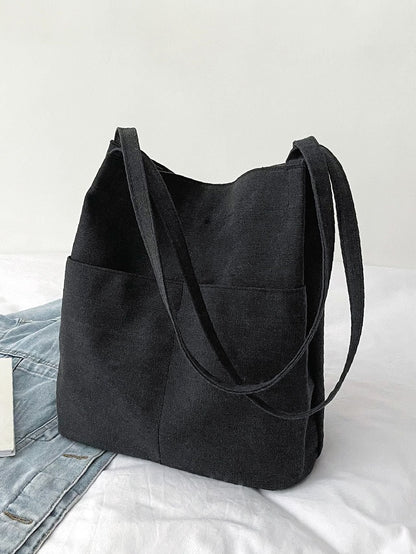 binfenxie - Minimalist Canvas Shopper Bag  - Women Tote Bags