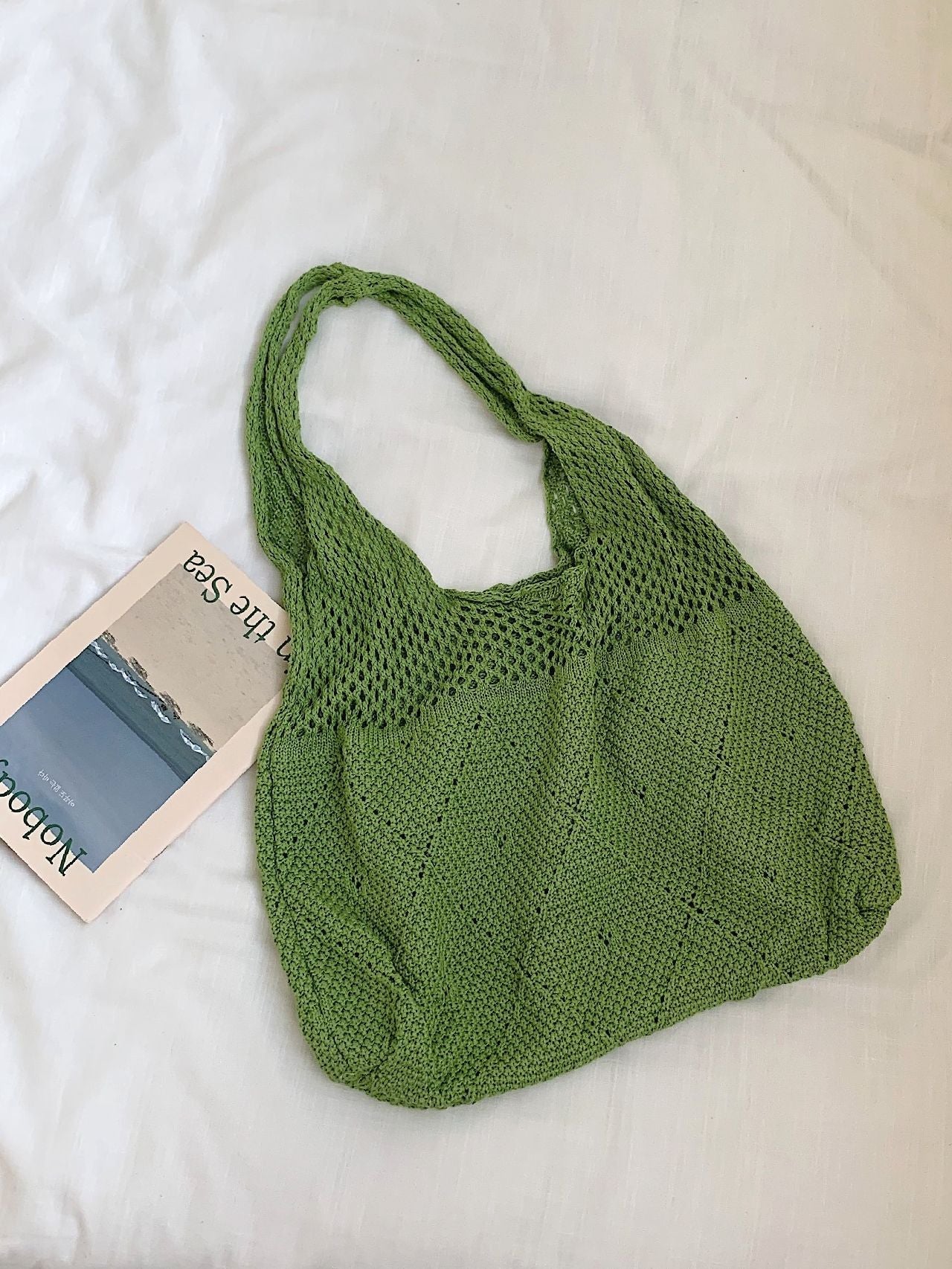 binfenxie - Minimalist Knitting Design Shopper Bag  - Women Tote Bags