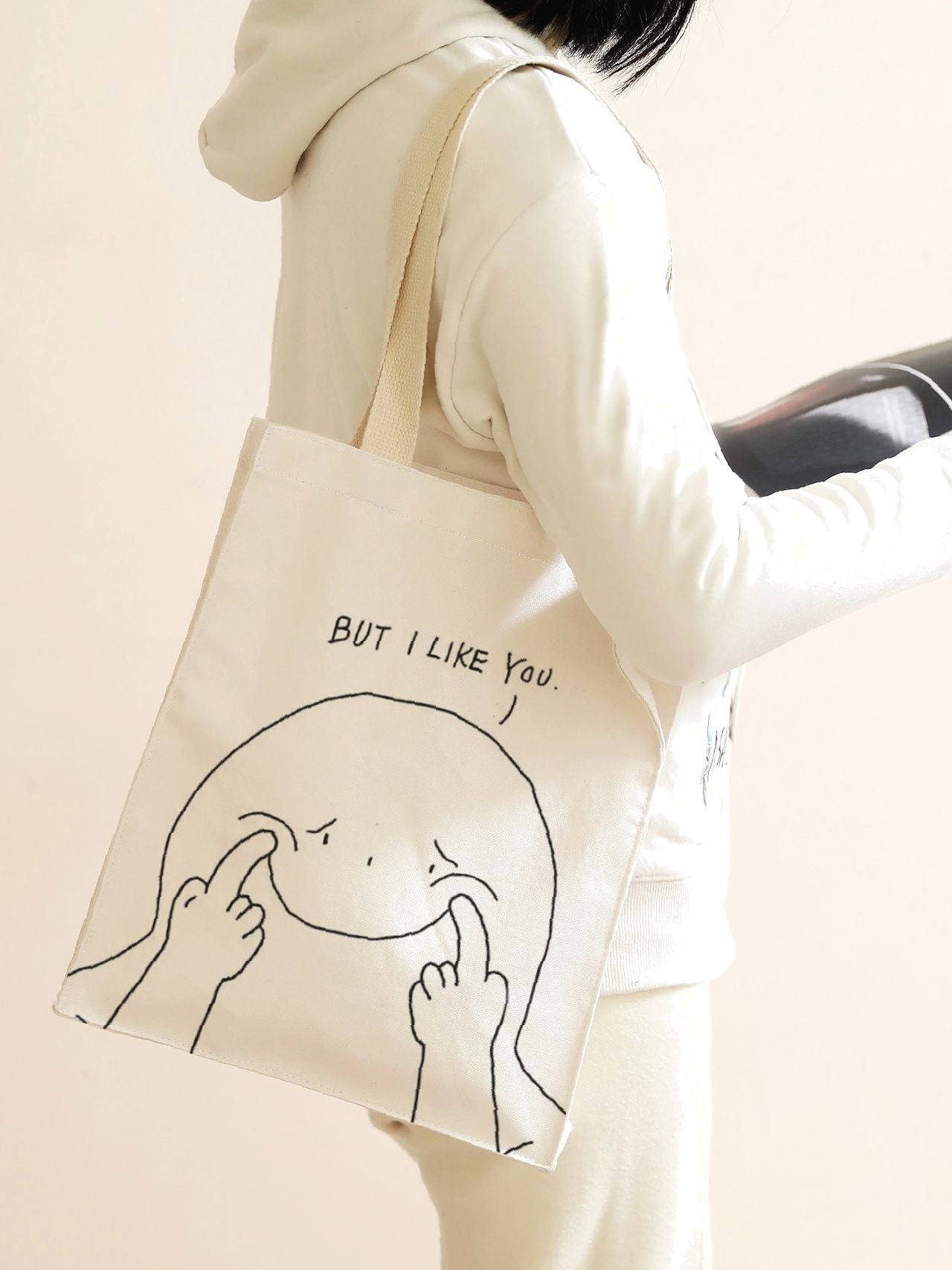 binfenxie - Letter & Cartoon Graphic Shopper Bag  - Women Tote Bags