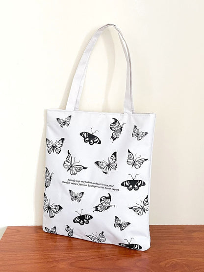 binfenxie - Butterfly Graphic Shopper Bag  - Women Tote Bags