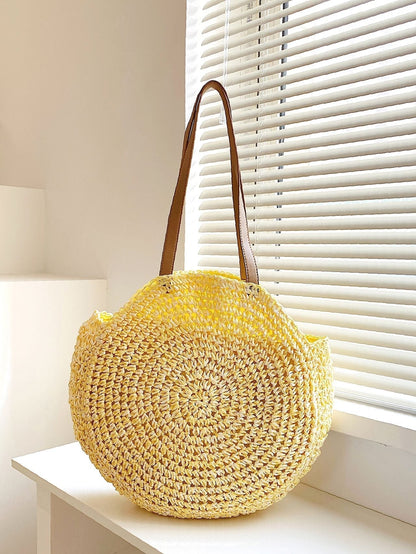 binfenxie - Minimalist Round Straw Bag  - Women Tote Bags