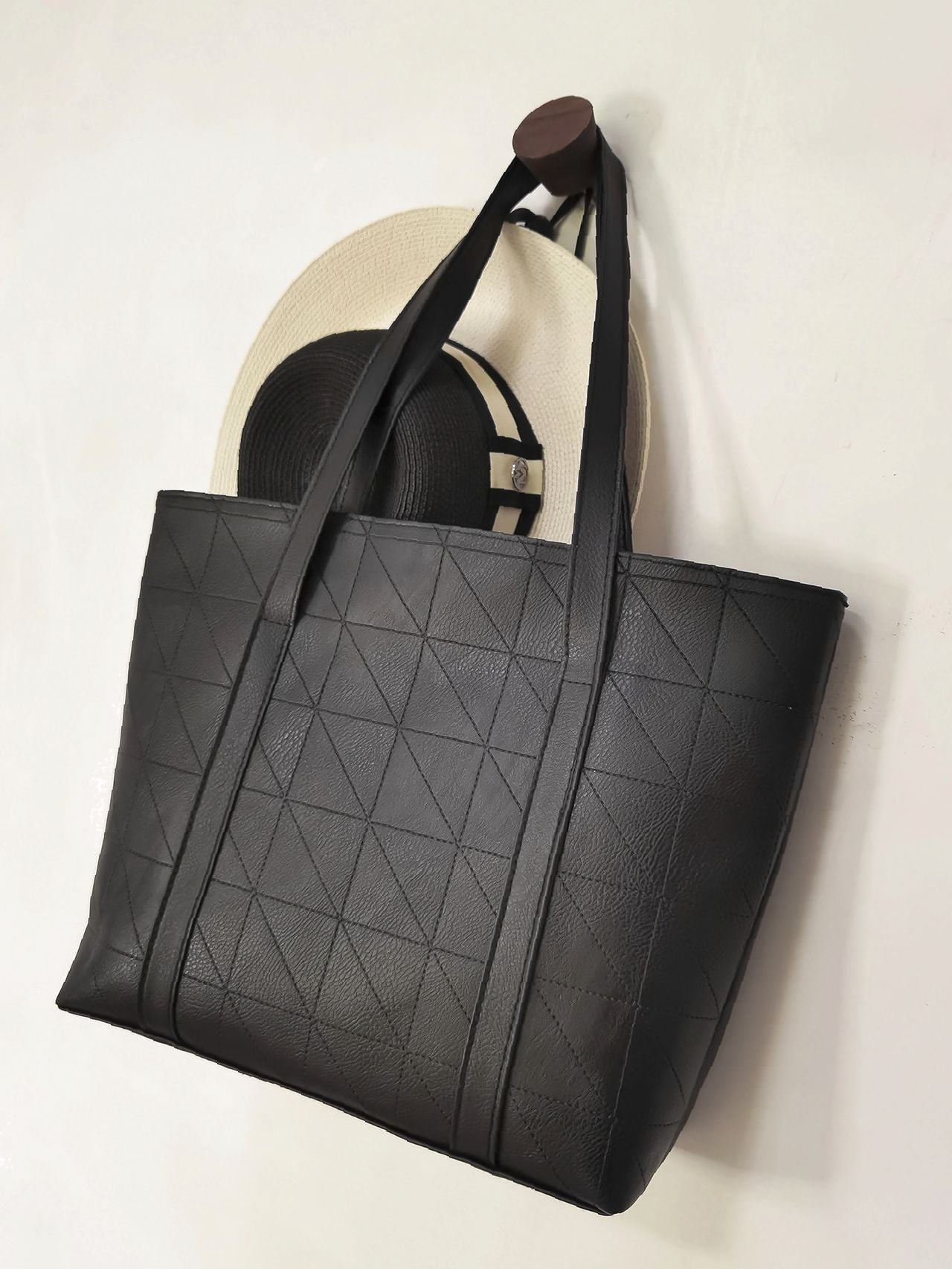 binfenxie - Minimalist Quilted Shoulder Tote Bag  - Women Tote Bags