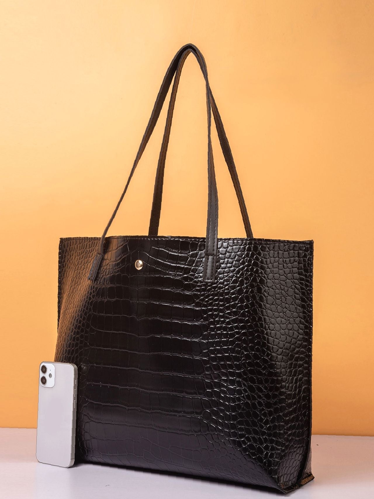 binfenxie - Croc Embossed Shoulder Tote Bag  - Women Tote Bags