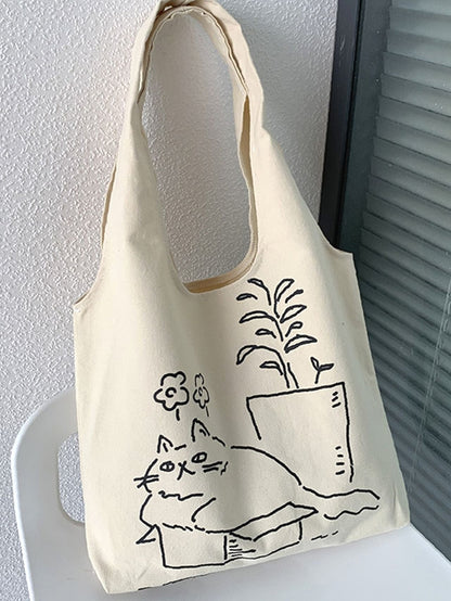 binfenxie - Cartoon Graphic Shopper Bag  - Women Tote Bags