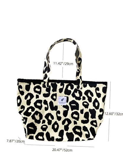 binfenxie - Leopard Tote Bag with Inner Pouch  - Women Tote Bags