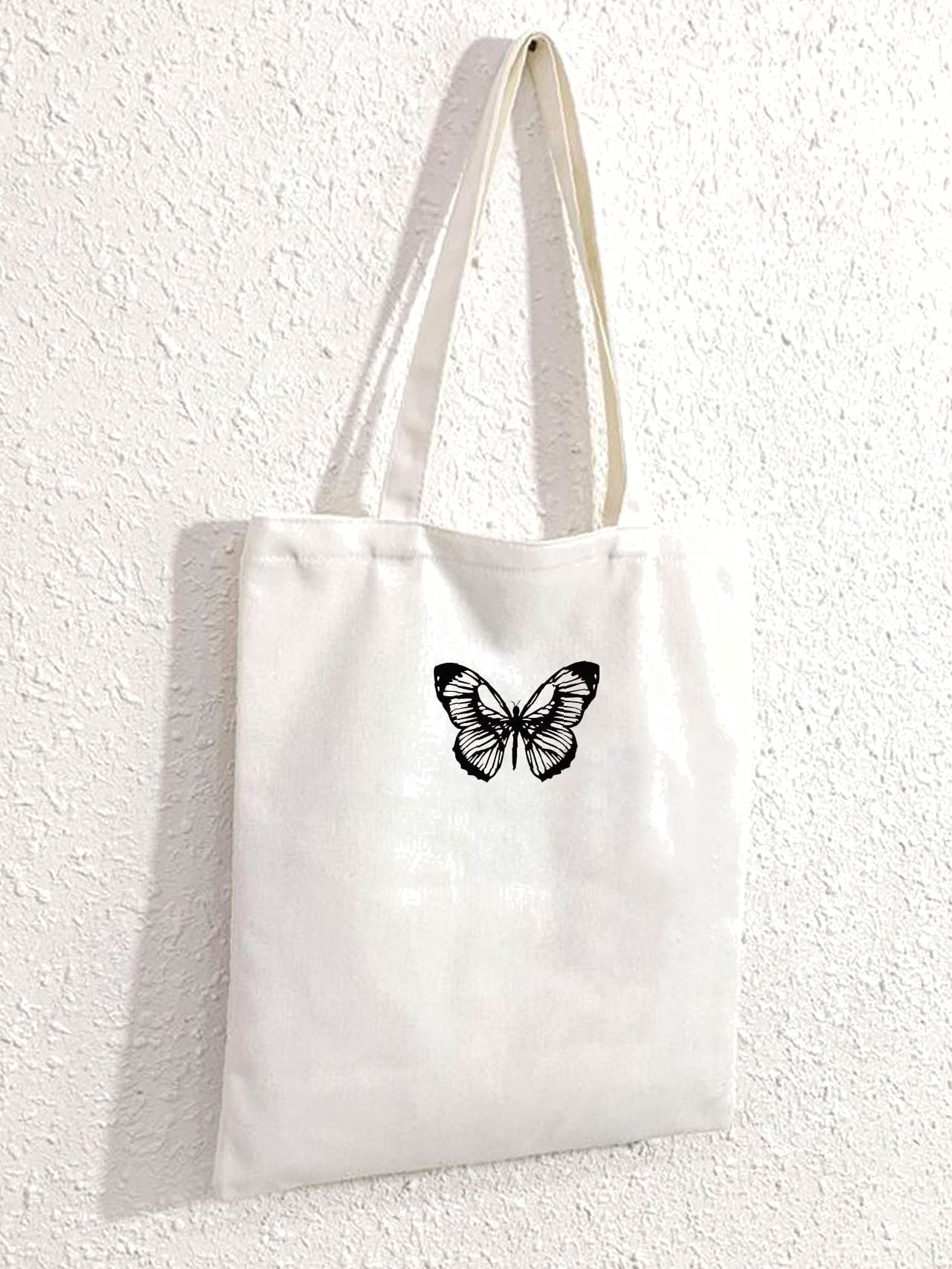 binfenxie - Butterfly Graphic Shopper Bag  - Women Tote Bags