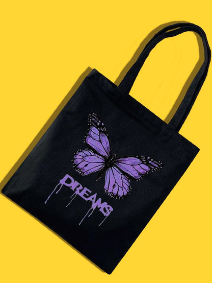 binfenxie - Butterfly Graphic Shopper Bag  - Women Tote Bags