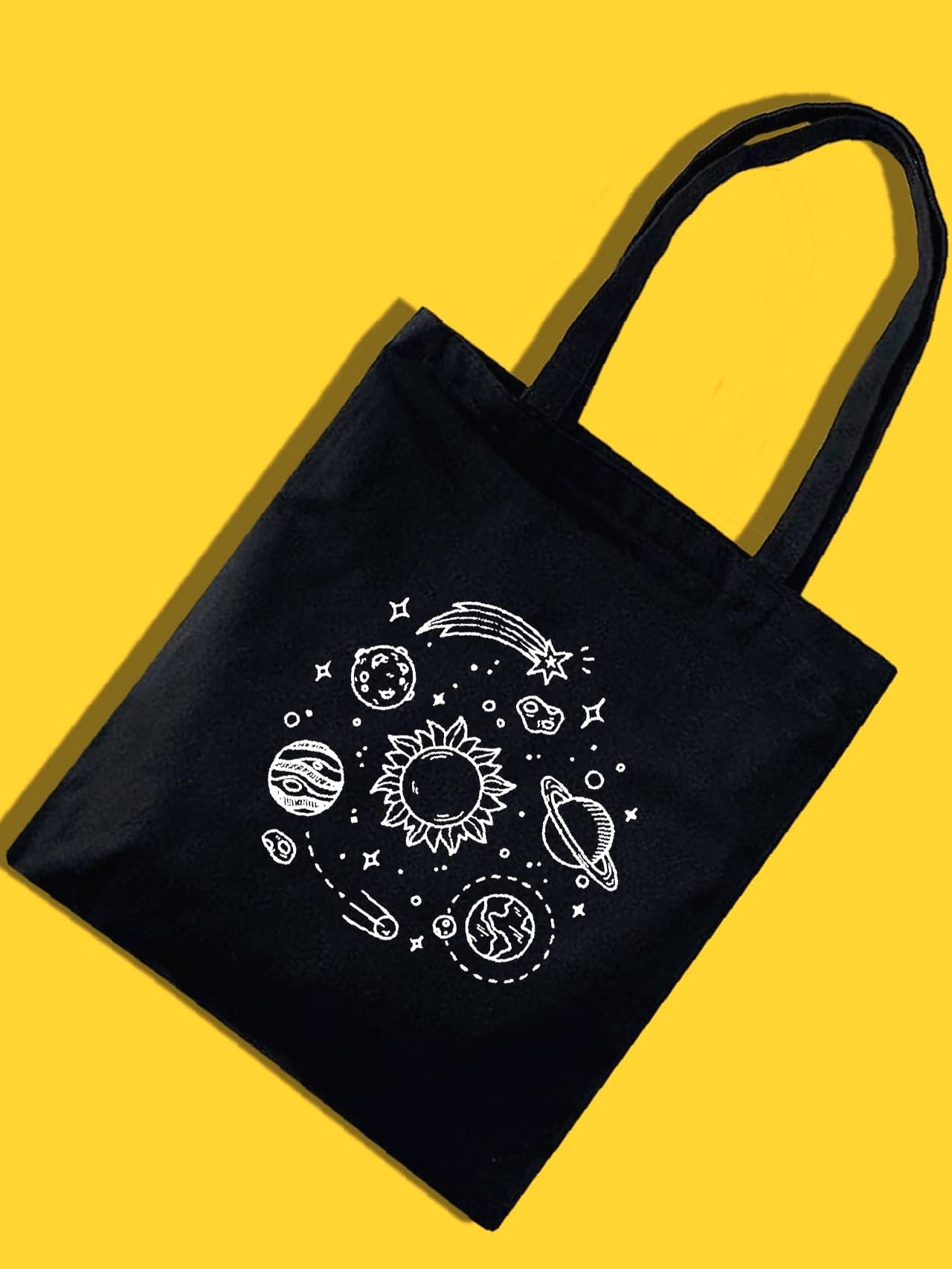 binfenxie - Planet Graphic Shopper Bag  - Women Tote Bags