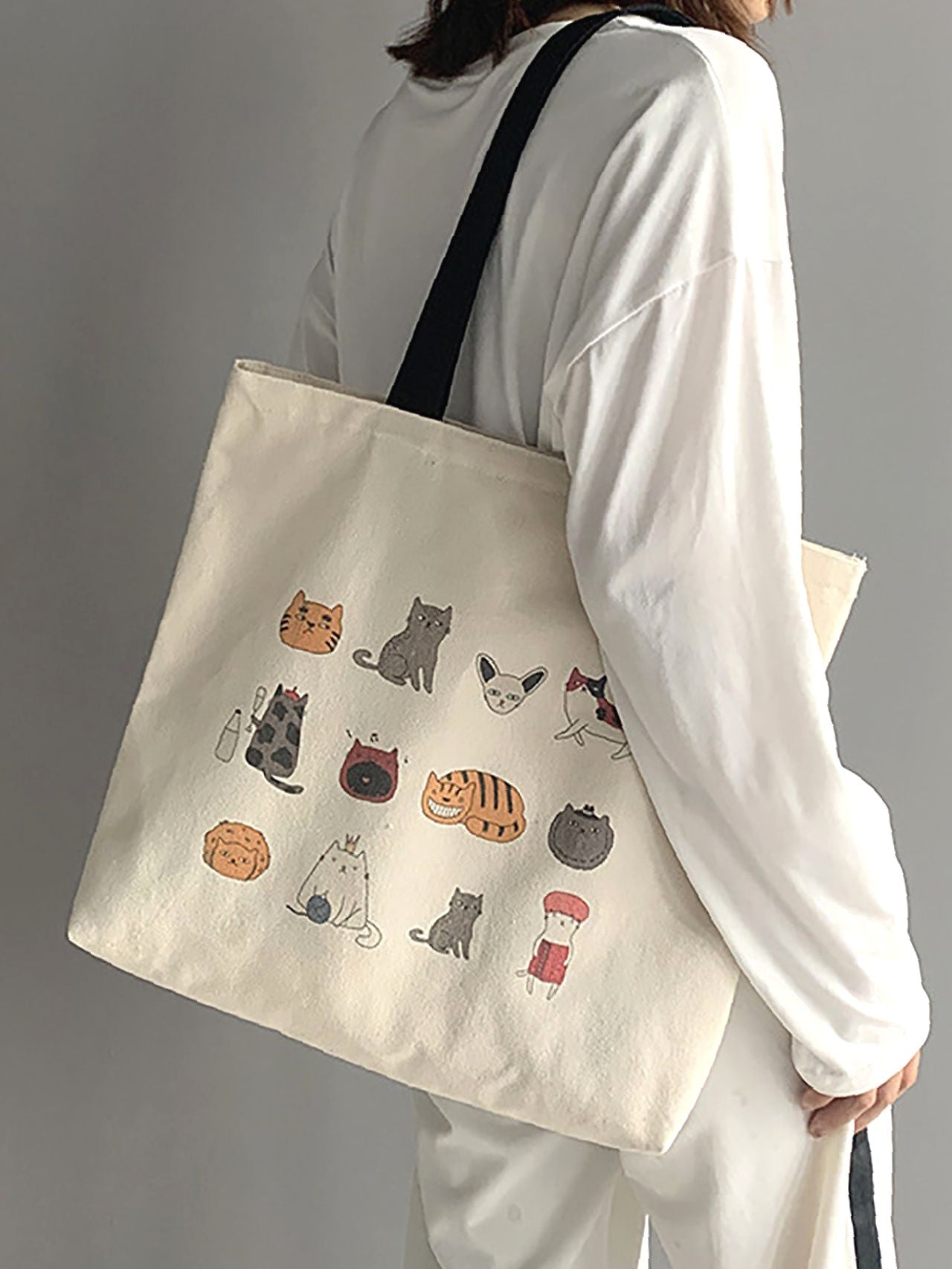 binfenxie - Large Capacity Cartoon Graphic Shopper Bag  - Women Tote Bags