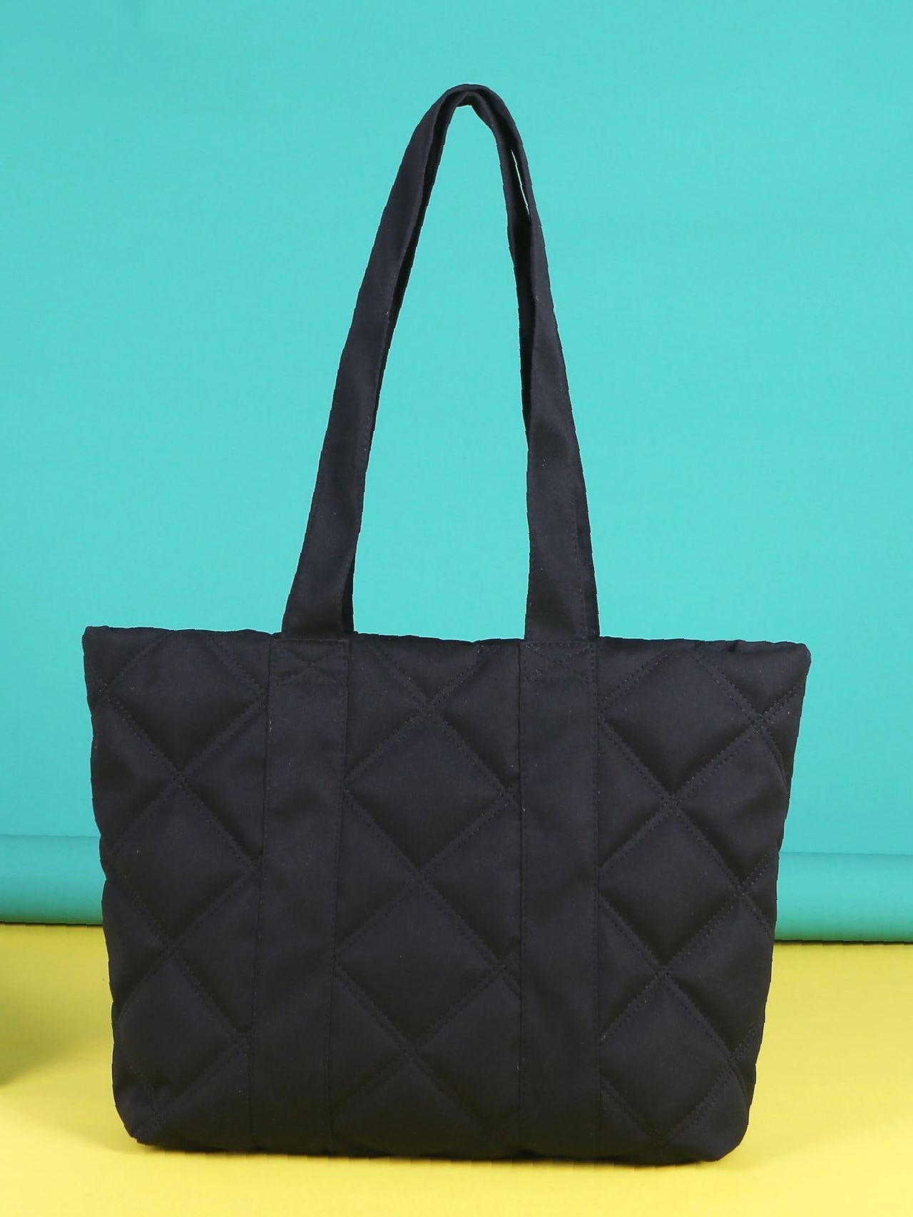 binfenxie - Minimalist Quilted Shoulder Tote Bag  - Women Tote Bags