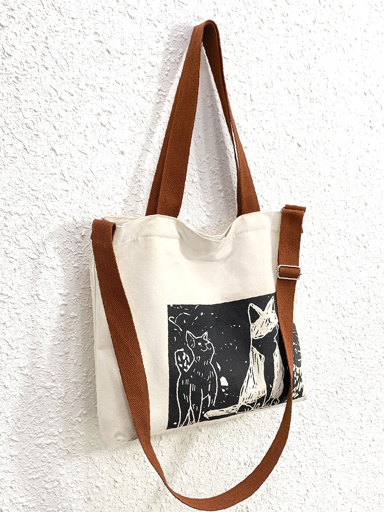 binfenxie - Cartoon Graphic Shopper Bag  - Women Tote Bags