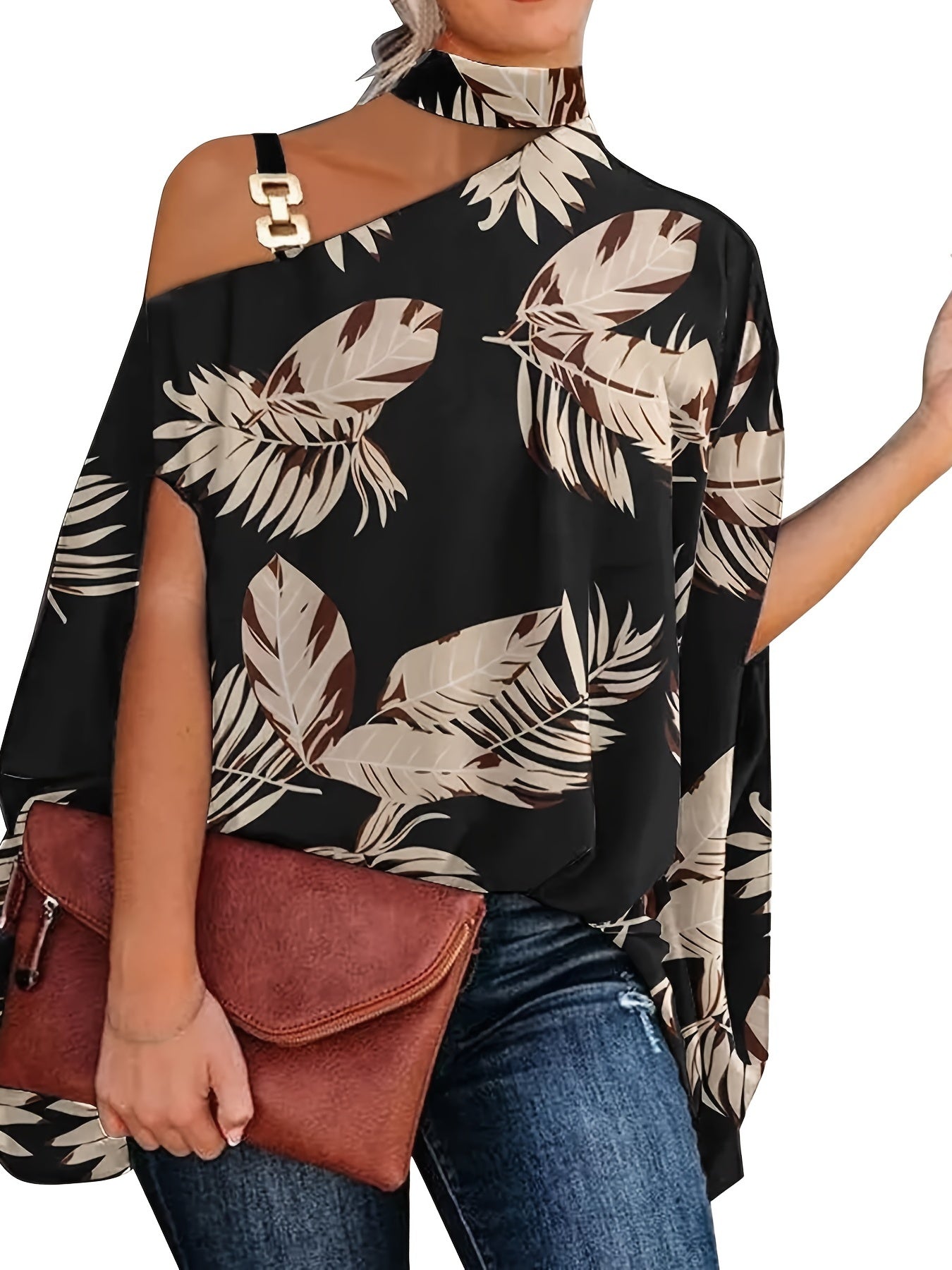 「binfenxie」Women's Geometric Print Bat Sleeve Tops, Fashion Summer Loose Blouses For Daily, Women's Clothing