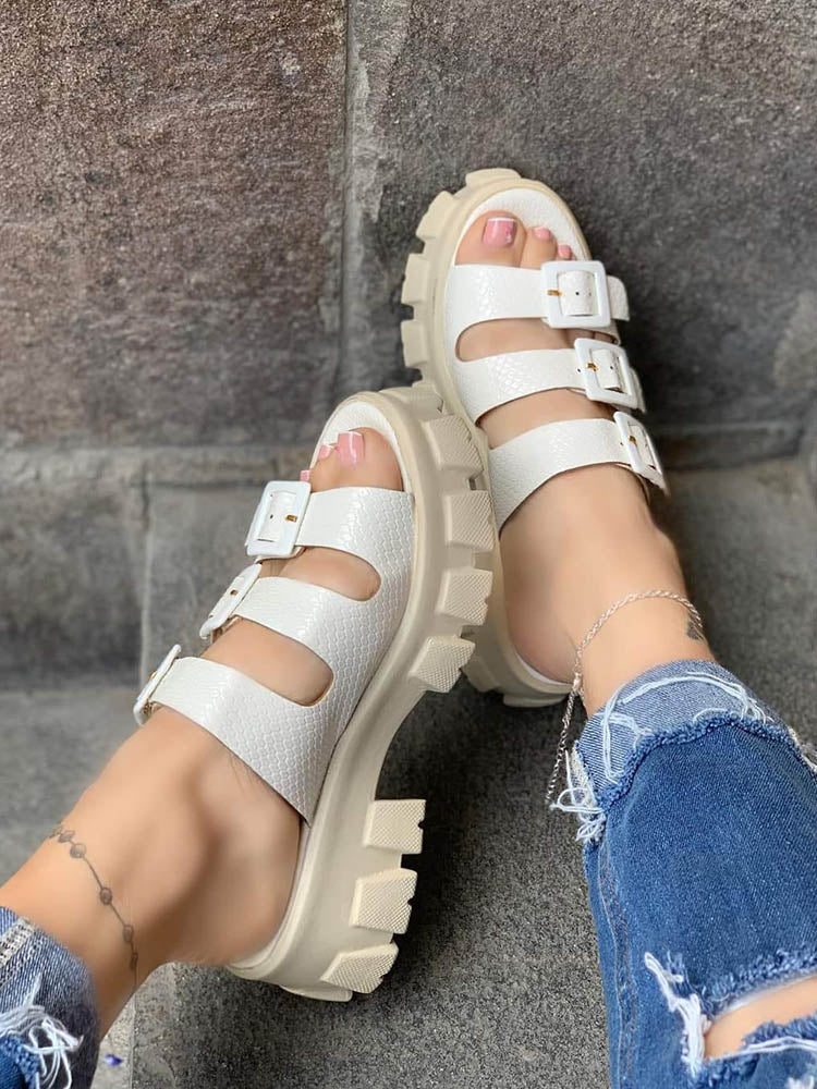 Jelly Chunky Heel Sandals