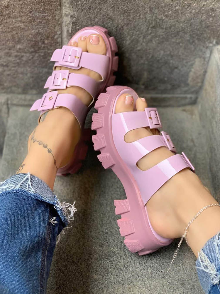 Jelly Chunky Heel Sandals