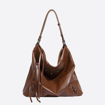 Daily Casual Pure Color Soft Hobo Shoulder Bags