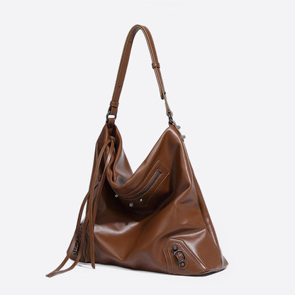 Daily Casual Pure Color Soft Hobo Shoulder Bags