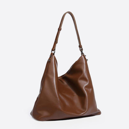 Daily Casual Pure Color Soft Hobo Shoulder Bags