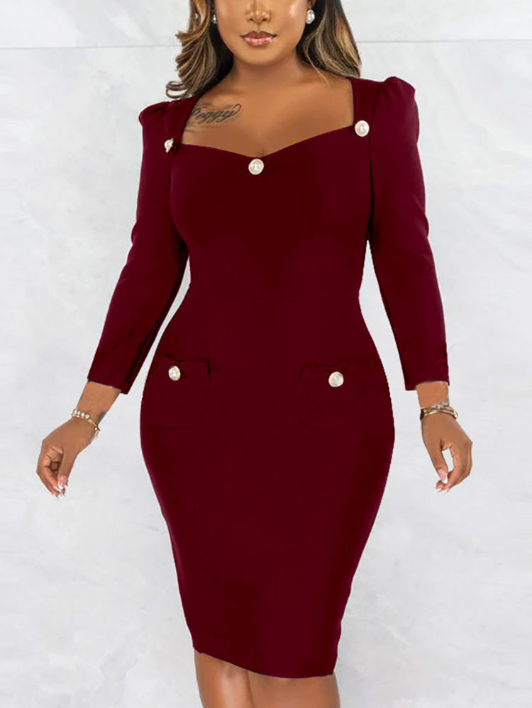 Square Neck Midi Dress