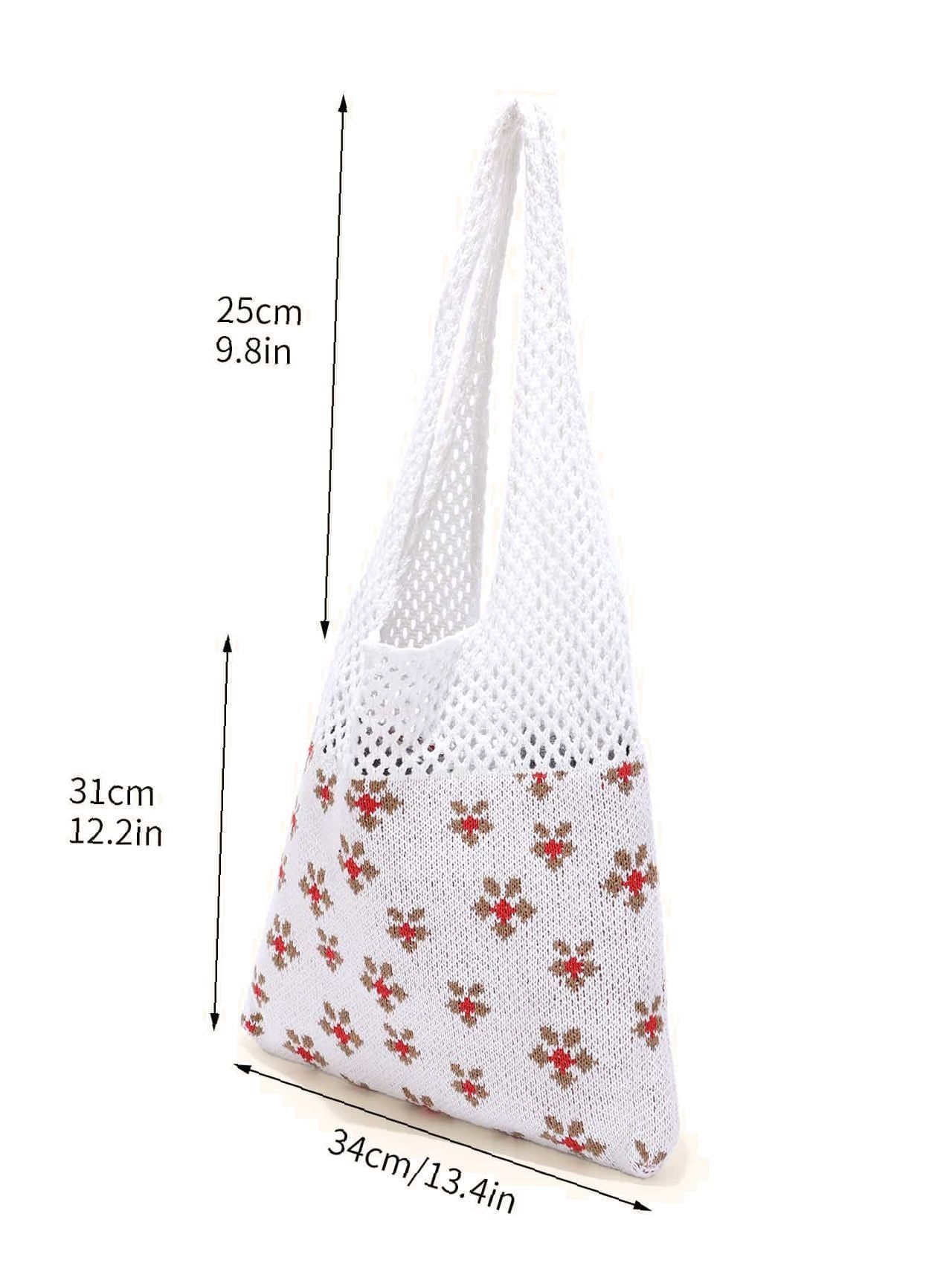 binfenxie - Floral Pattern Crochet Bag  - Women Tote Bags