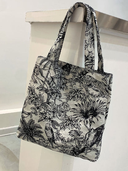 binfenxie - Tropical Graphic Shopper Bag  - Women Tote Bags