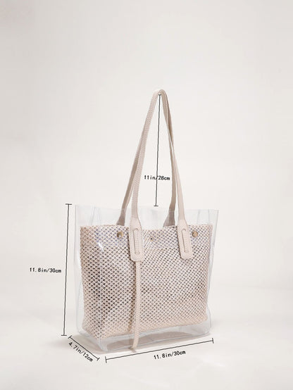 binfenxie - Clear Shoulder Tote Bag  - Women Tote Bags