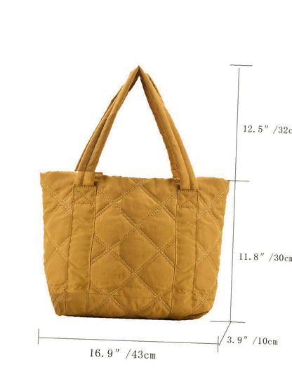 binfenxie - Minimalist Quilted Shoulder Tote Bag  - Women Tote Bags