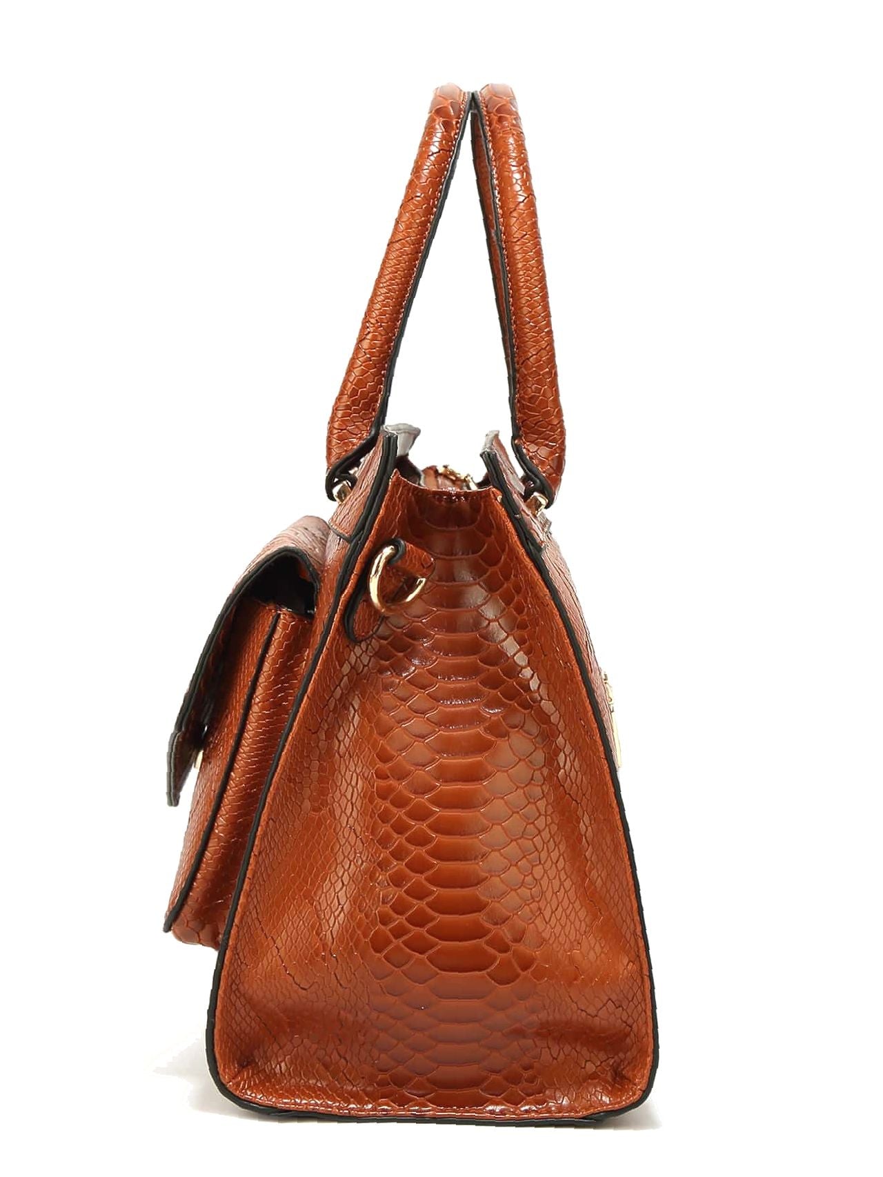 binfenxie - Minimalist Snake Embossed Top Handle Bag  - Women Tote Bags