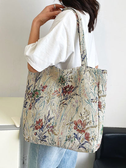 binfenxie - Floral Graphic Large Capacity Shopper Bag  - Women Tote Bags