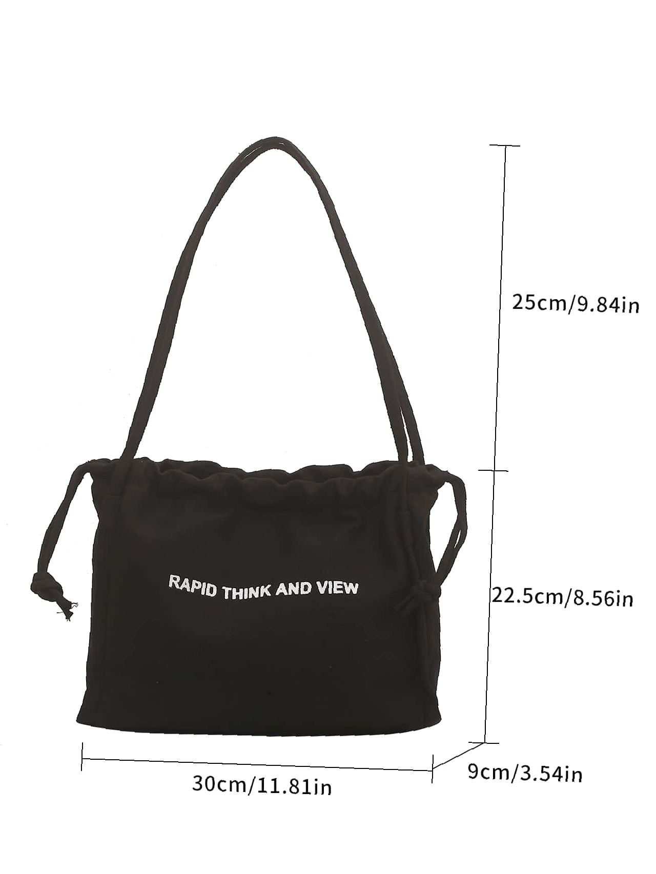 binfenxie - Slogan Graphic Shoulder Tote Bag  - Women Tote Bags