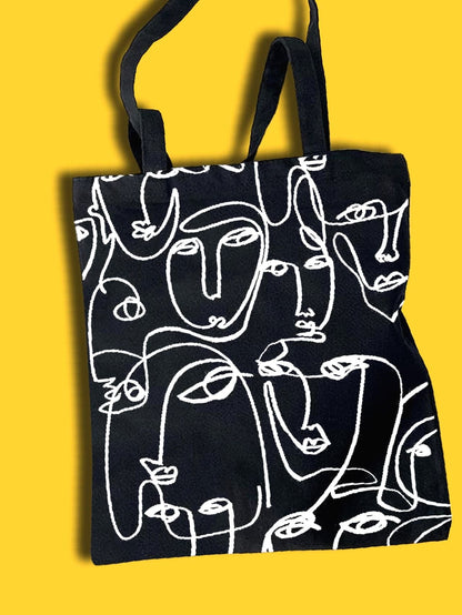 binfenxie - Minimalist Figure Graphic Shopper Bag  - Women Tote Bags