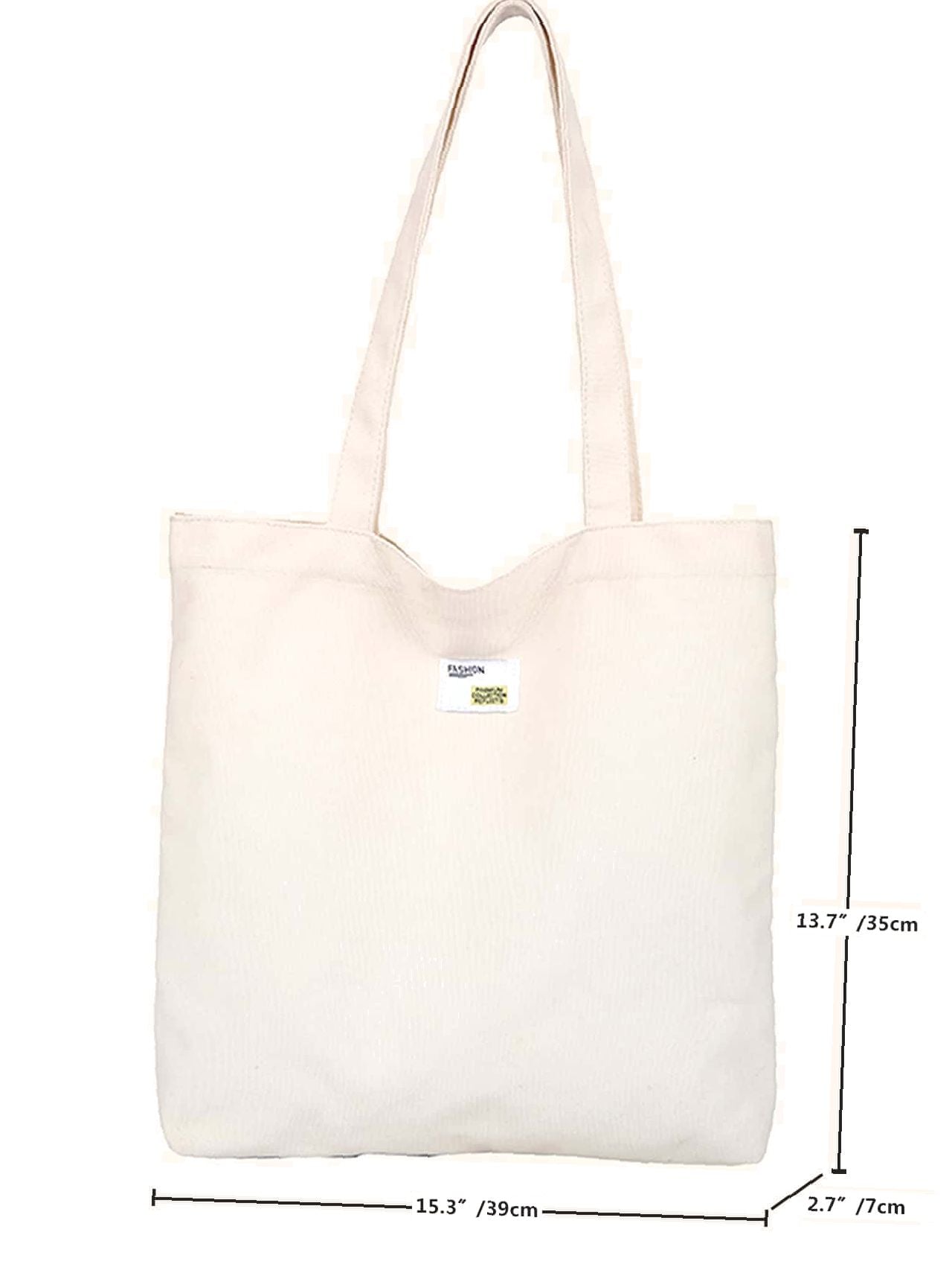 binfenxie - Letter Patch Shopper Bag  - Women Tote Bags