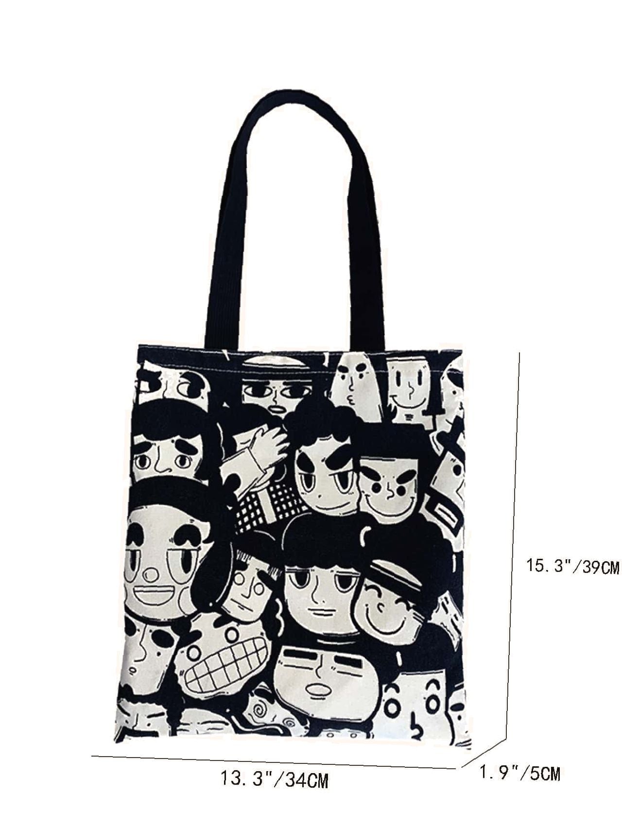 binfenxie - Cartoon Figure Graphic Shopper Bag  - Women Tote Bags