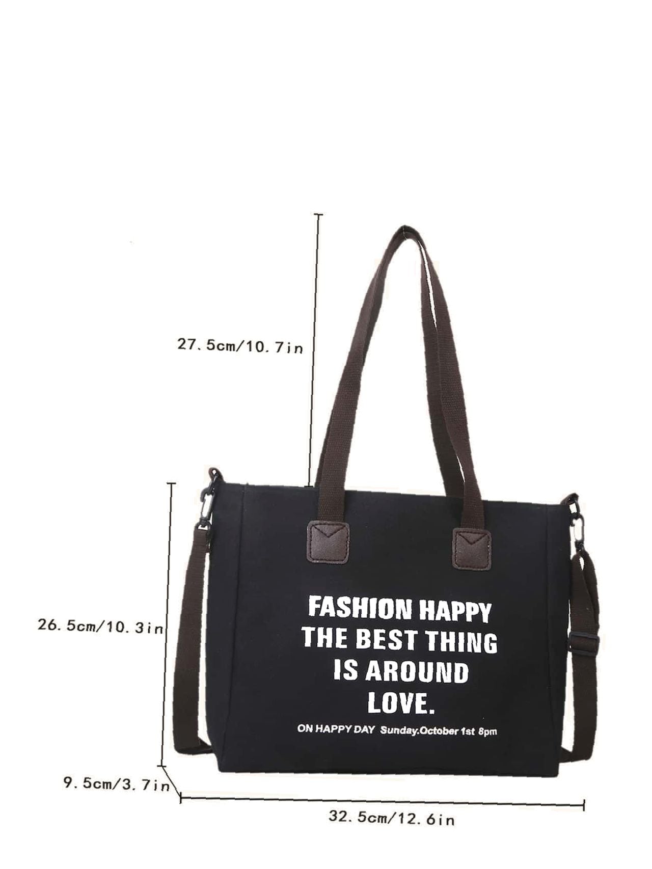 binfenxie - Letter Graphic Shoulder Tote Bag  - Women Tote Bags