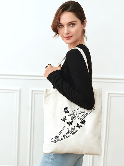 binfenxie - Butterfly Graphic Shopper Bag  - Women Tote Bags