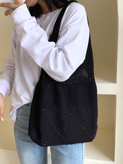 binfenxie - Minimalist Knitting Design Shopper Bag  - Women Tote Bags