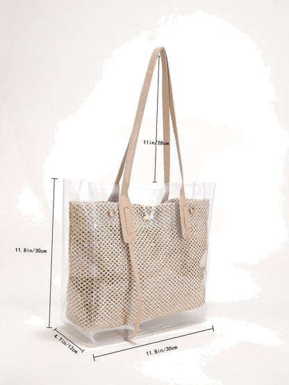 binfenxie - Clear Shoulder Tote Bag  - Women Tote Bags