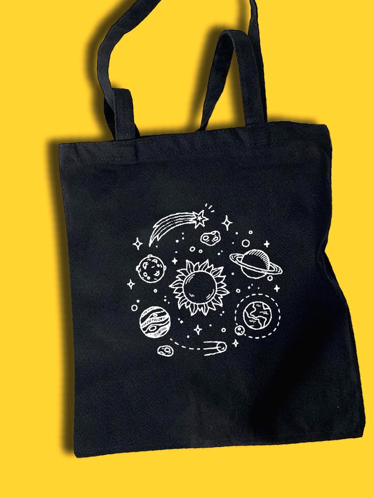 binfenxie - Planet Graphic Shopper Bag  - Women Tote Bags