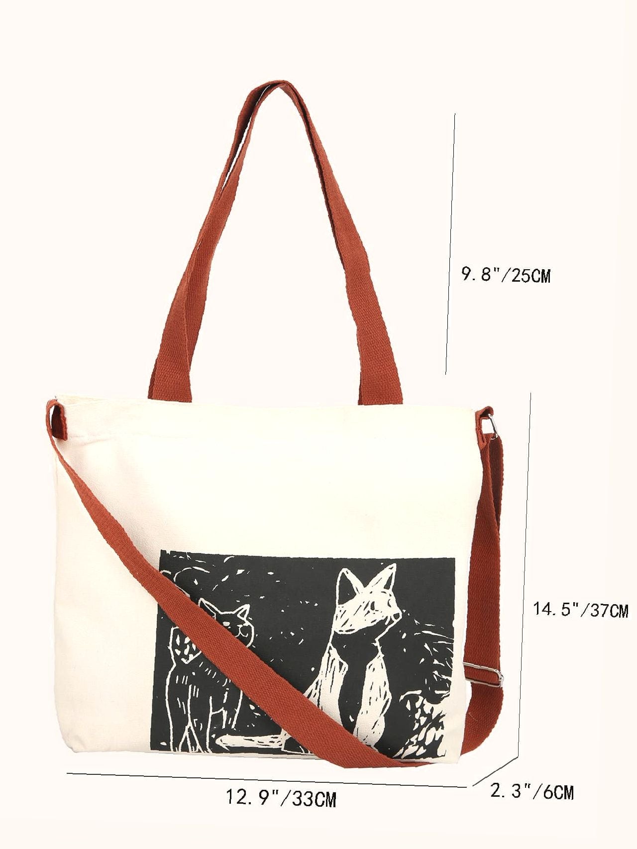 binfenxie - Cartoon Graphic Shopper Bag  - Women Tote Bags